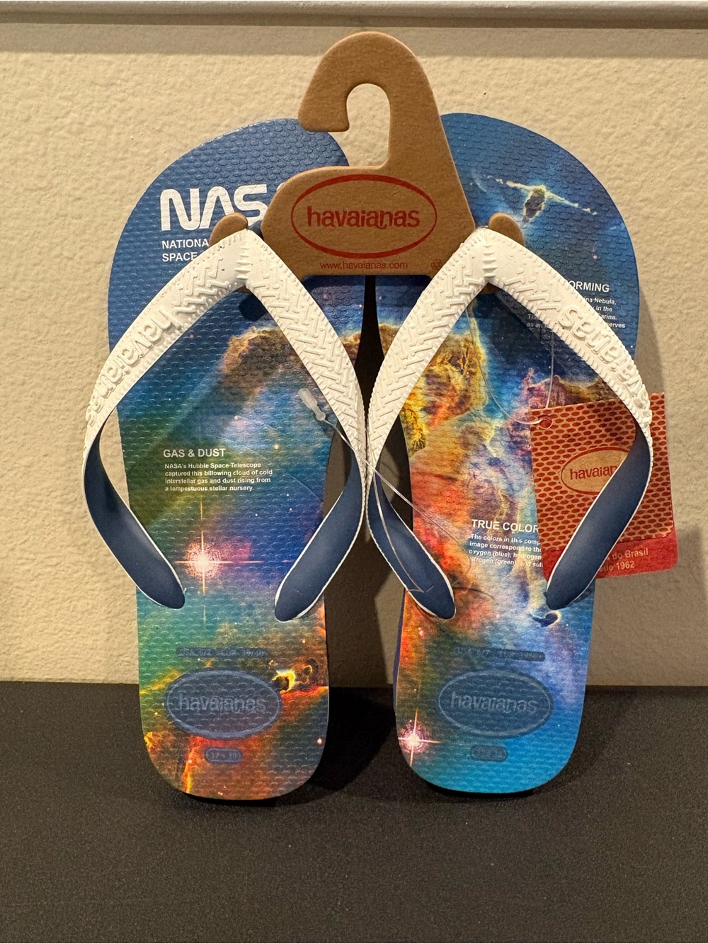 Havaianas Flip Flops Thongs Sandals NASA Kids Youth Size 6Y / 7Y Fast Shipping